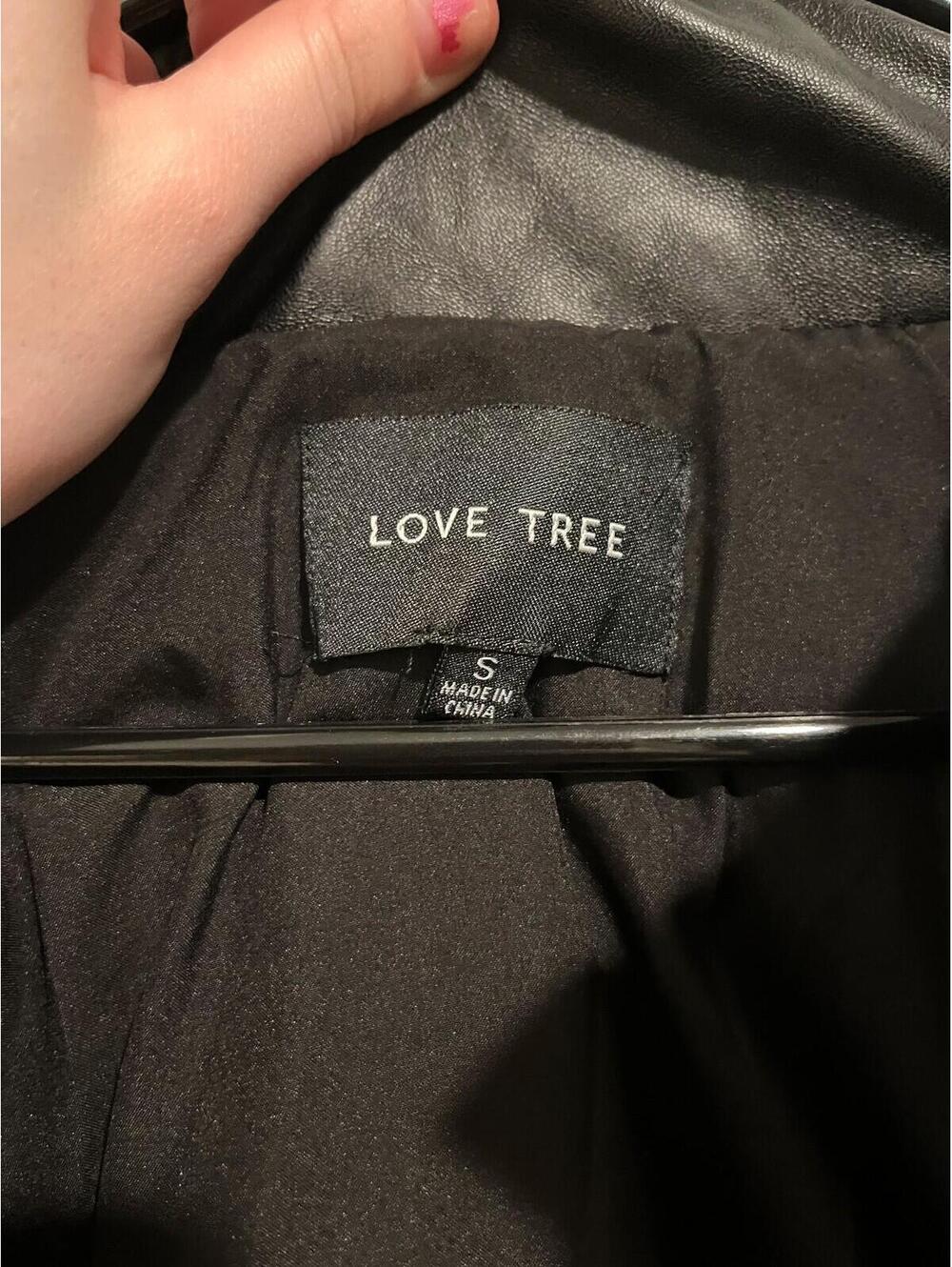 Love Tree Ladies Faux Leather Cropped Puffer Jacket Black Size Womens Small - Picture 10 of 11